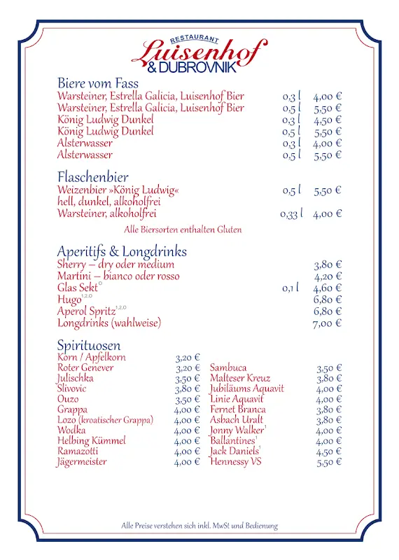 Menu_Restaurant Luisenhof & Dubrovnik_Hamburg_immagine_1