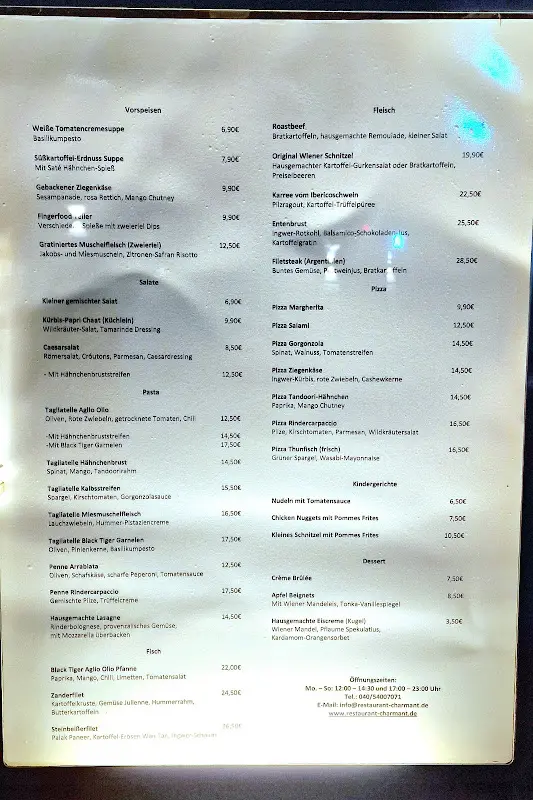Menu_Restaurant Charmant_Hamburg_immagine_1