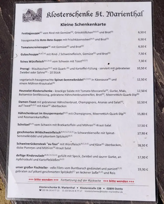 Menu_Klosterschenke Abbey Tavern_Ostritz_image_1