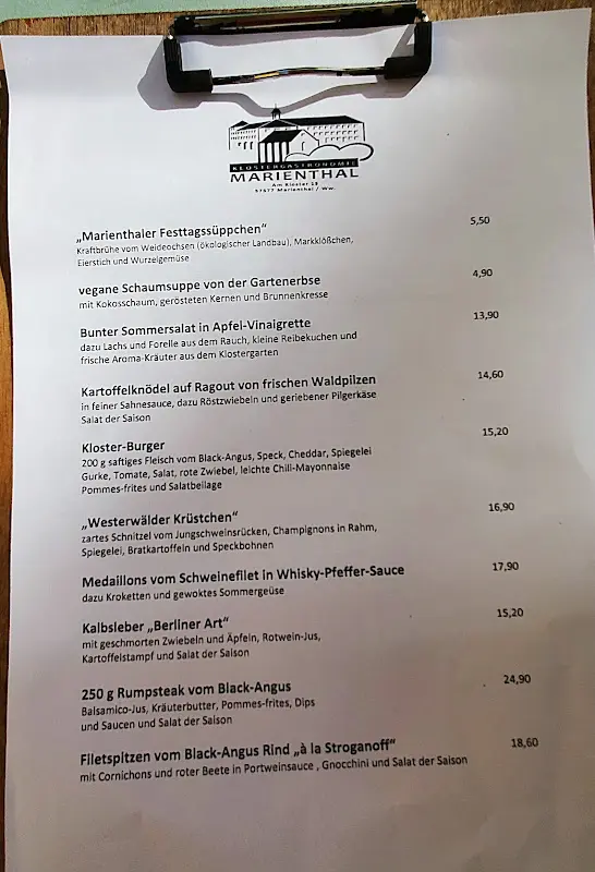 Menu_Klostergastronomie Marienthal - geschlossen!__immagine_1