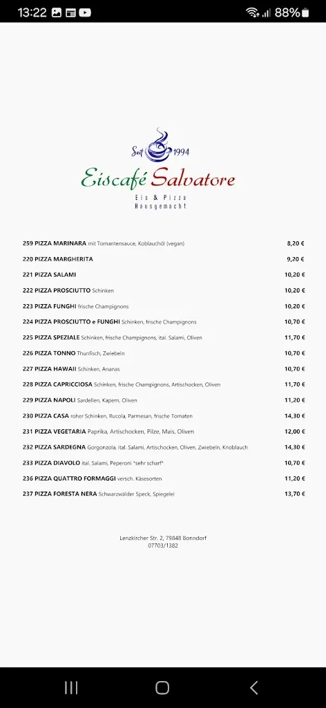 Menu_Gaststätte Eiscafé Salvatore_Schwarzwald_image_1