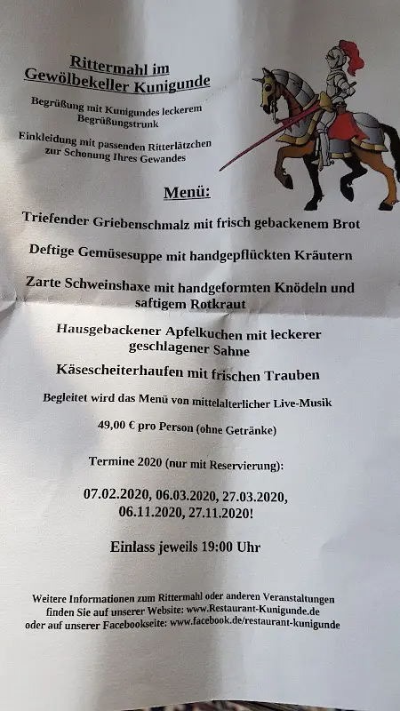Menu_Restaurant Kunigunde_Weinstraße_immagine_1