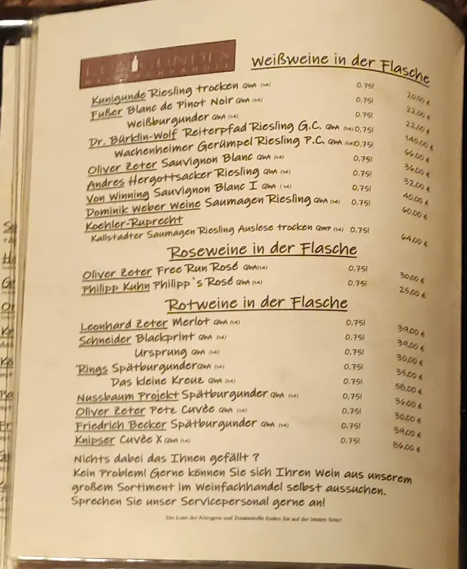 Menu_Restaurant Kunigunde_Weinstraße_immagine_2