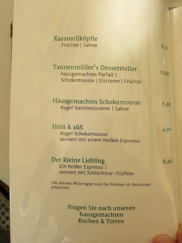 Menu_Hotel & Gasthof Tannenmühle - Baschnagel GmbH & Co. KG_Grafenhausen_image_1