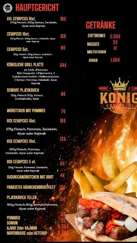 Menu_König Cevapcici_Babenhausen_image_1