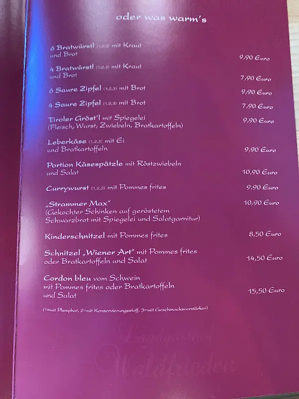Menu_Landgasthof Waldfrieden_Abbach_imagen_2