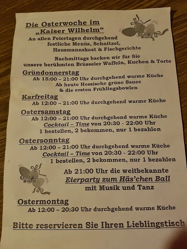 Menu_Restaurant Kaiser-Wilhelm_Karlshafen_immagine_1