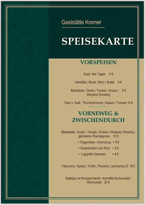 Menu_Gaststätte Kremer_Camberg_immagine_3
