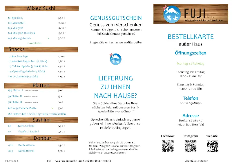 Menu_Fuji - Asia Fusion Küche und Sushi Bar_Hersfeld_immagine_1