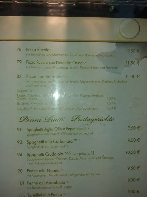 Menü_Ristorante La Favola_Hersfeld_Bild_2