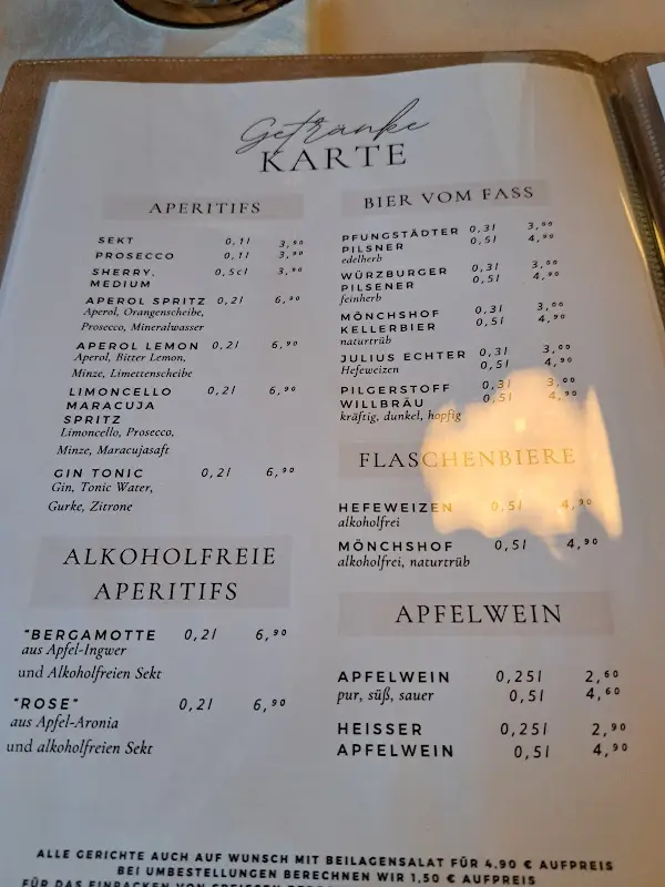 Menu_Gasthaus Pension 