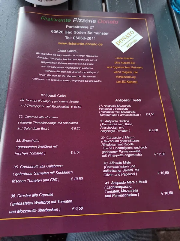 Menu_Ristorante Pizzeria Donato_Soden-Salmünster_immagine_1