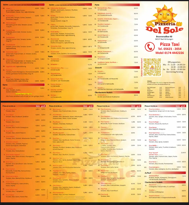 Menu_Pizzeria Del Sole_Wildungen_immagine_1