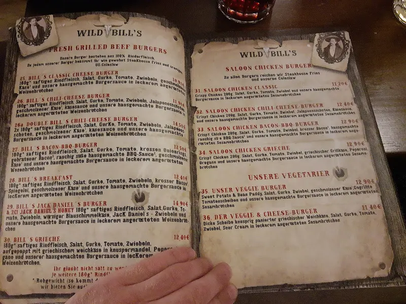 Menu_Wild Bill‘s Saloon Erbach _Erbach_immagine_1