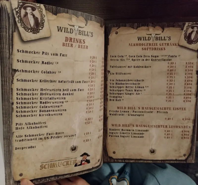 Menu_Wild Bill‘s Saloon Erbach _Erbach_immagine_2