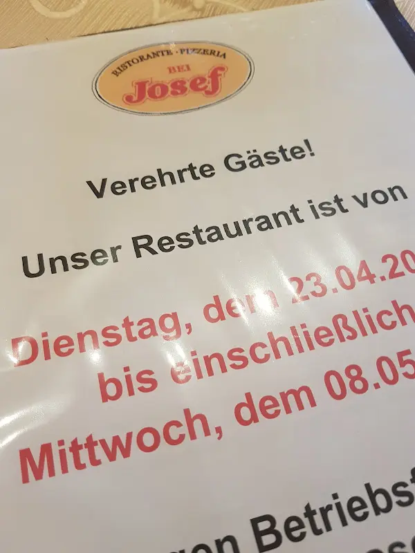 Menu_Ristorante Pizzeria Bei Josef_Biblis_image_1