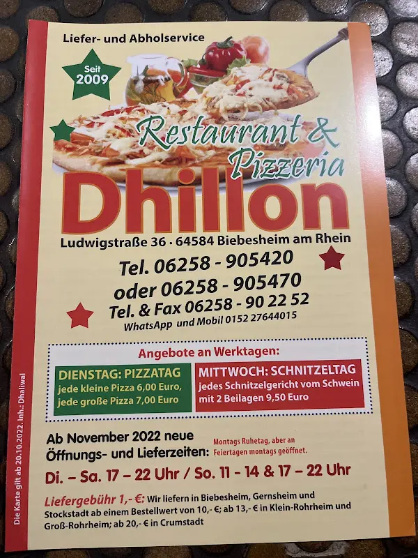 Menü_Restaurant Pizzeria Dhillon_Rhein_Bild_3