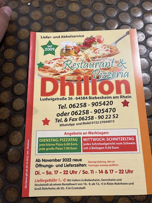 Menü_Restaurant Pizzeria Dhillon_Rhein_Bild_4