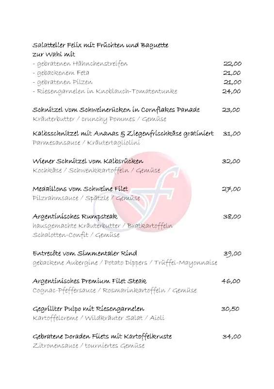 Menu_Hotel & Restaurant Felix_Bensheim_image_1