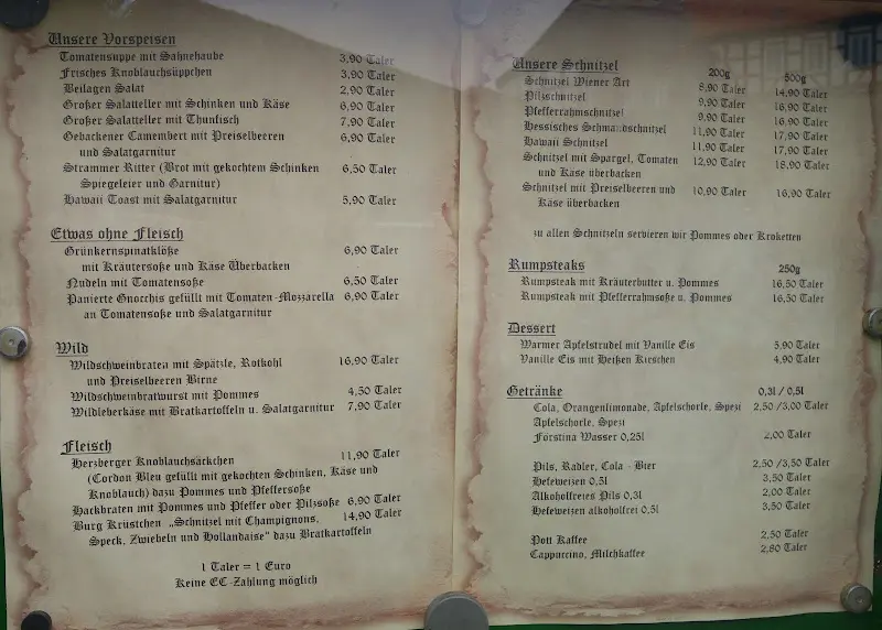 Menu_Burgschänke Burg Herzberg_Herzberg_immagine_2