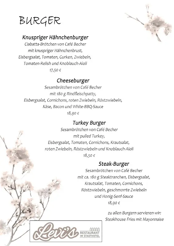 Menu_Levi's Restaurant_Borken_image_1