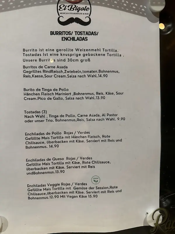 Menu_El Bigote Mexican Steakhouse & Bar_Hanau_immagine_1