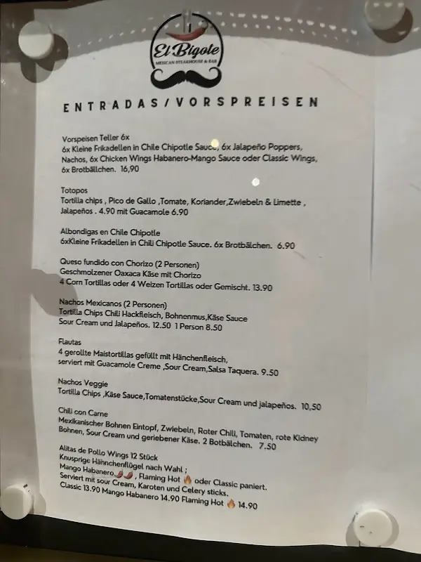 Menu_El Bigote Mexican Steakhouse & Bar_Hanau_immagine_2