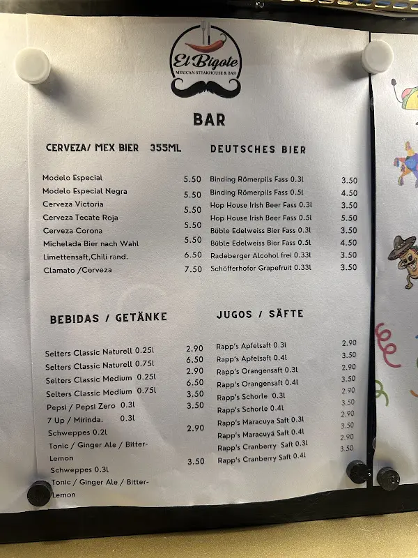 Menu_El Bigote Mexican Steakhouse & Bar_Hanau_immagine_3