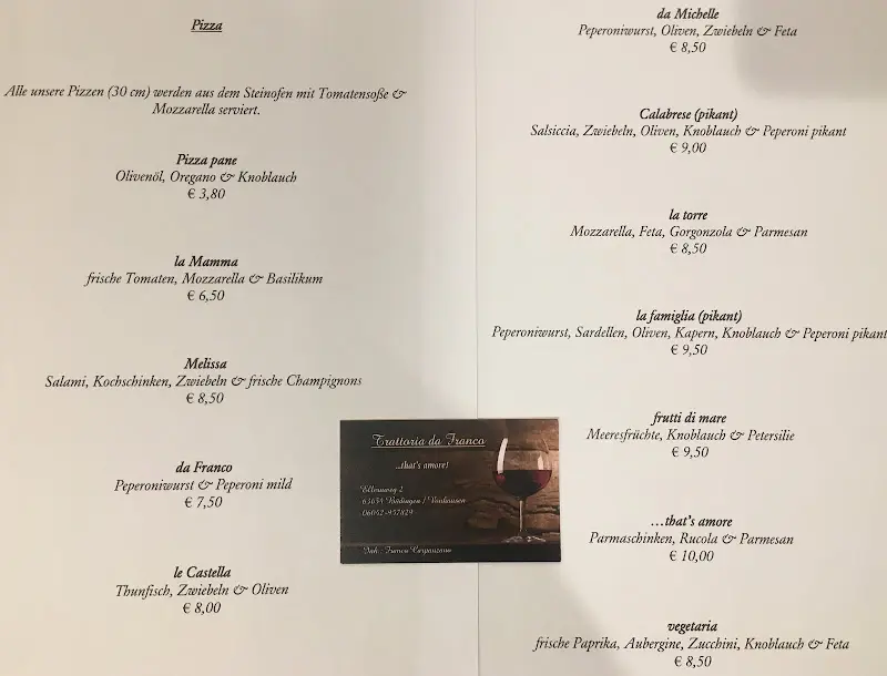 Menu_Trattoria Da Franco_Büdingen_immagine_4