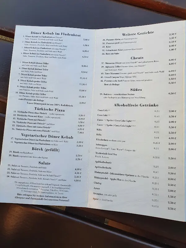 Menu_Café Rheingold/ K&A/Döner_Büdingen_immagine_2