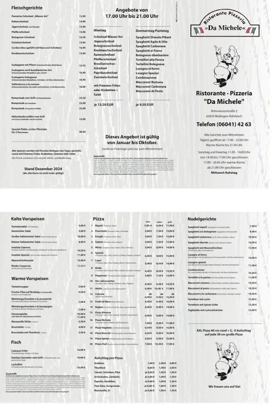 Menu_Ristorante Pizzeria da Michele Büd-Rohrbach_Büdingen_image_1