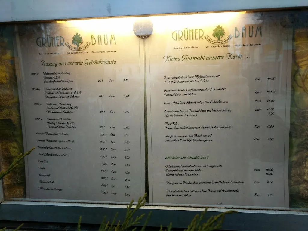 Menu_Gasthaus Metzgerei Biergarten Grüner Baum_Brackenheim_image_1