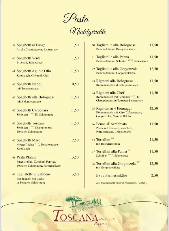 Menu_Pizzeria Ristorante Toscana_Hünfeld_immagine_1