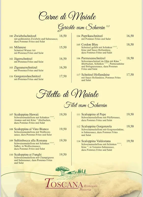 Menu_Pizzeria Ristorante Toscana_Hünfeld_immagine_2