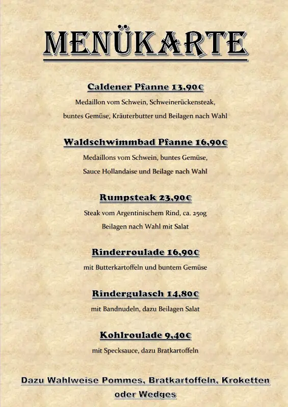 Menu_Gaststätte Waldschwimmbad Calden / Vossi´s Kochstübchen_Calden_immagine_2