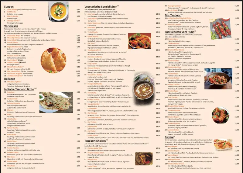 Menu_Indian Tandoori Restaurant_Butzbach_immagine_2