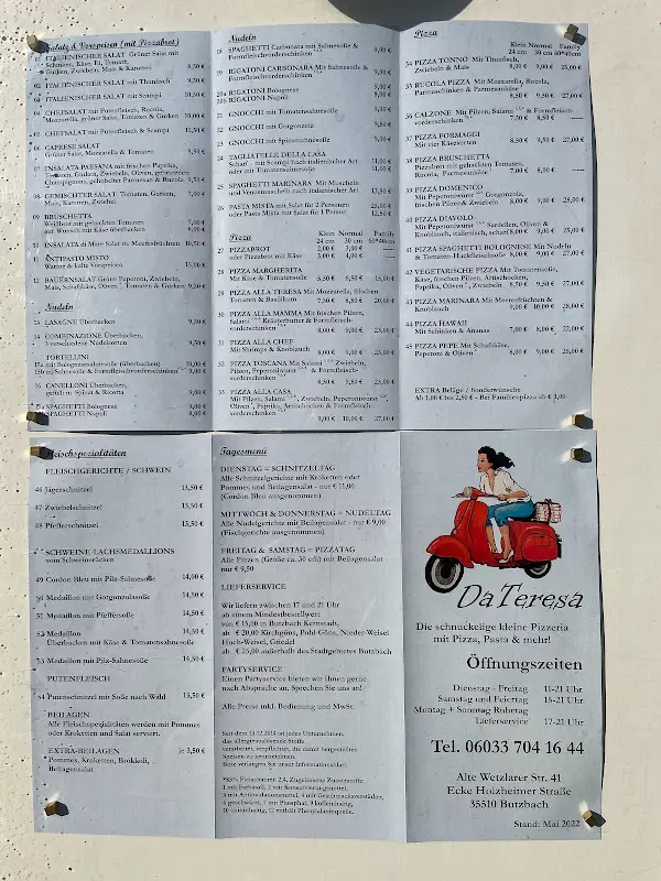 Menu_Da Teresa. Pizza, Pasta & mehr to go_Butzbach_image_1