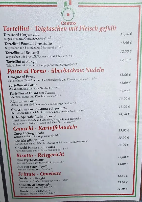 Menu_RISTORANTE PIZZERIA CENTRO ITALIANA_Dillenburg_image_1