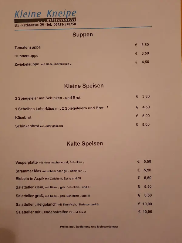 Menu_Gaststätte Kleine Kneipe Elz_Elz_immagine_2