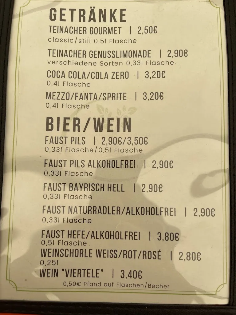 Menu_Gaststätte und Biergarten 
