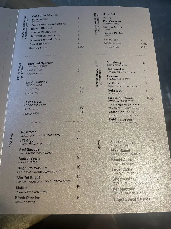 Menu_HR Giger - Bar & Museum_Gruyères_image_1