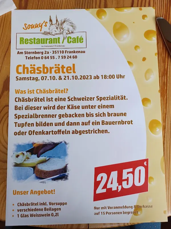 Menu_Sonny's Restaurant/Cafe ; Minimarkt_Frankenau_image_1