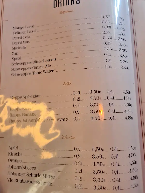 Menu_India House_Eschwege_image_3