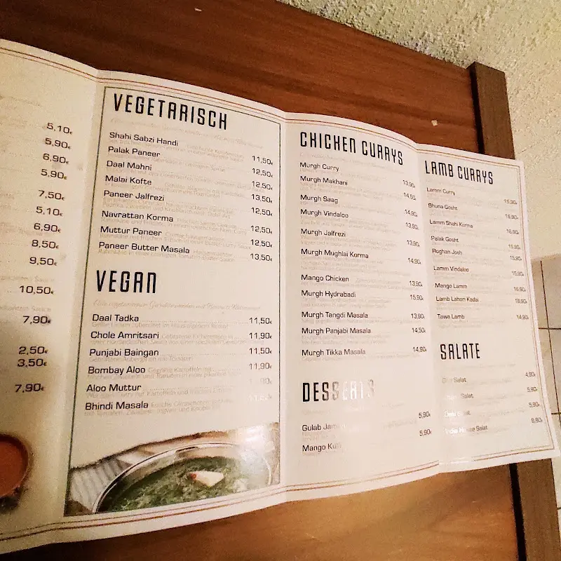 Menu_India House_Eschwege_image_4