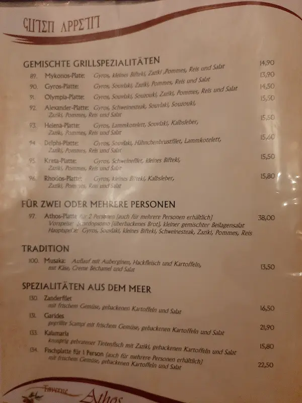 Menu_Athos Tavern_Fritzlar_immagine_1