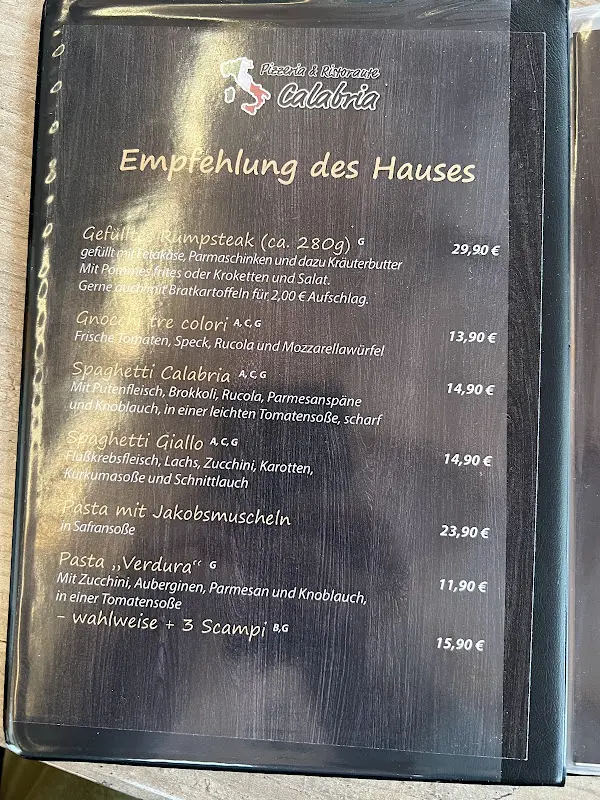 Menu_Pizzeria & Restaurante Calabria_Gedern_image_1