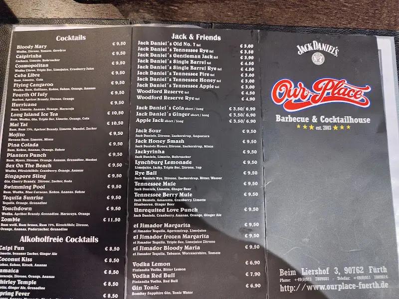 Menu_Our Place - Barbecue & Cocktailhouse_Fürth_immagine_4