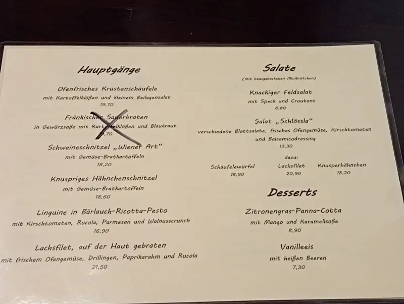 Menu_Restaurant Zum Schlössla_Fürth_immagine_1