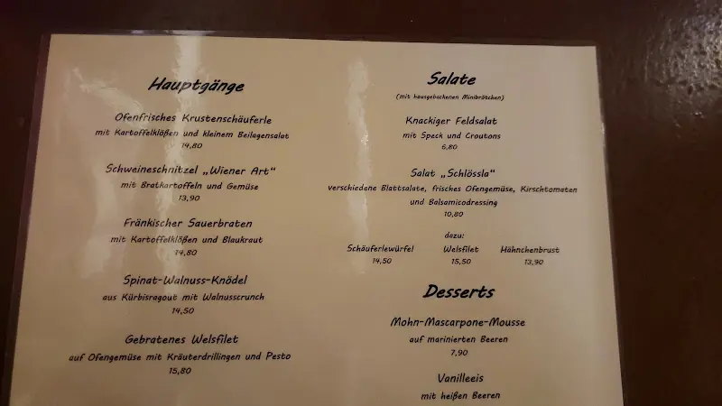 Menu_Restaurant Zum Schlössla_Fürth_immagine_3