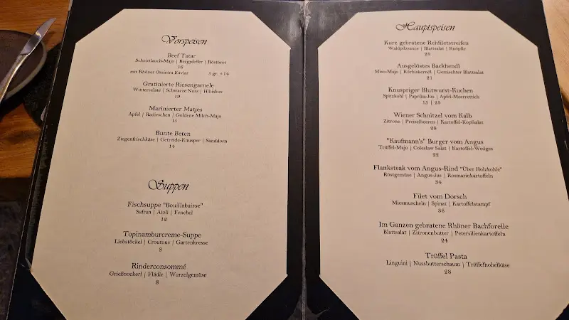 Menu_Kaufmann's Restaurant am Schlosspark__image_1